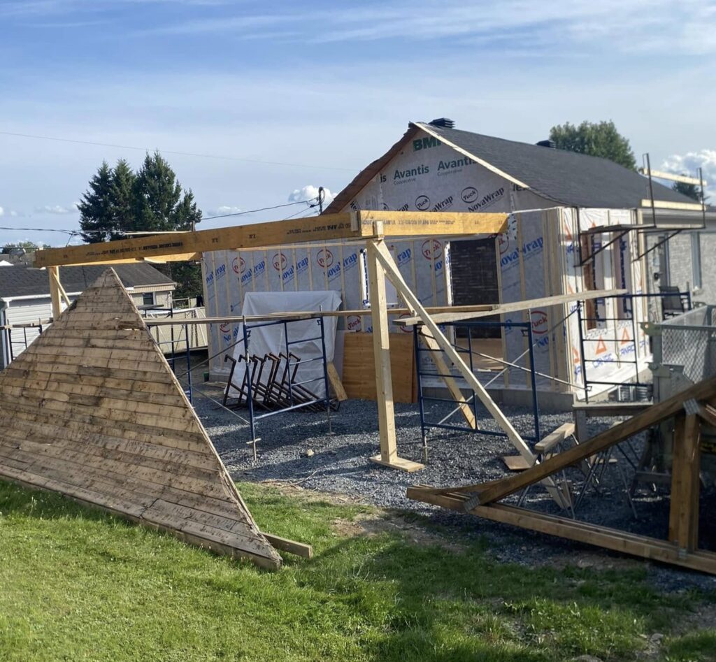 Agrandissement de maison en cours à Beauceville
